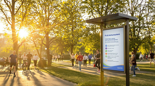 People of all ages exercising outdoors for immune health