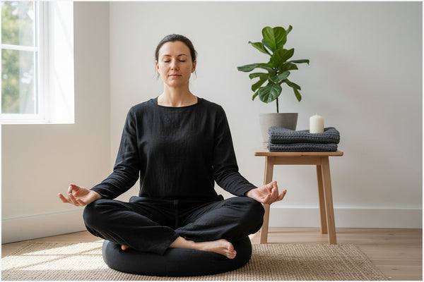 Meditationsplatz Zuhause Schritt